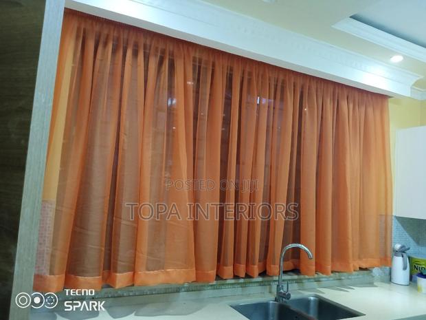 Soft Plain Orange Sheers for House Windows to Allow Light
