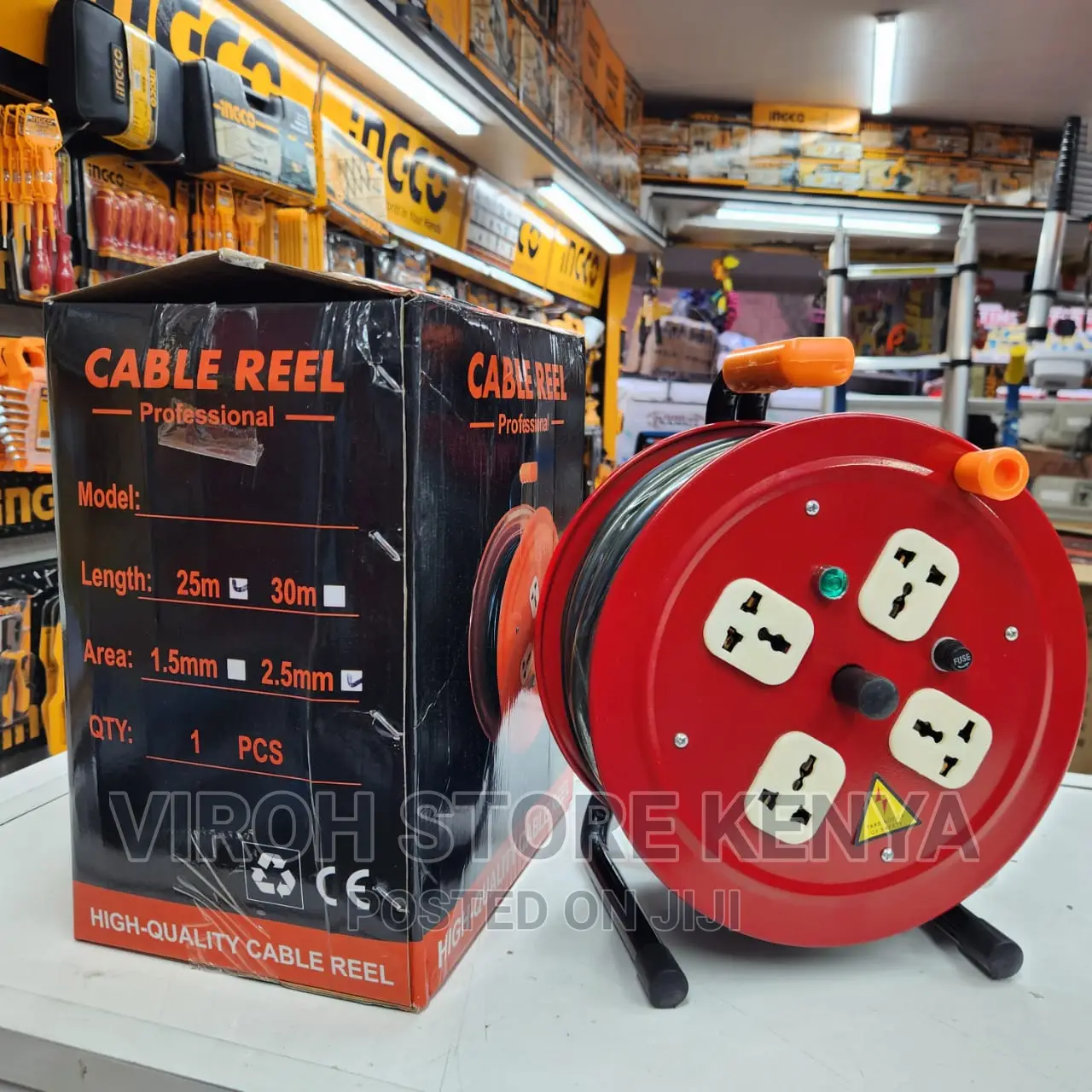 25m Long Extension Cable Reel 2.5mm