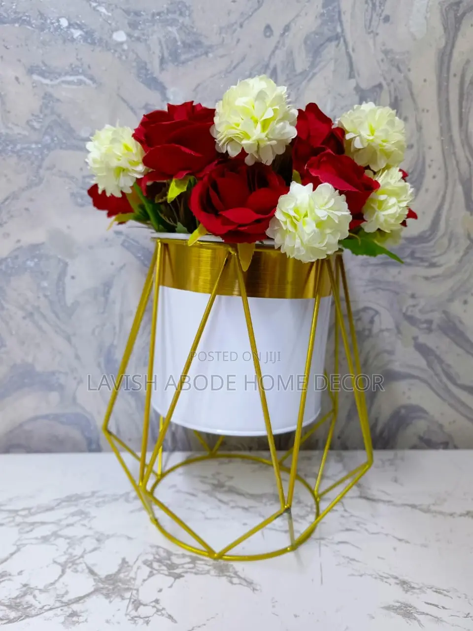 Classic Nordic White Flower Vase / Artificial Plant Pot