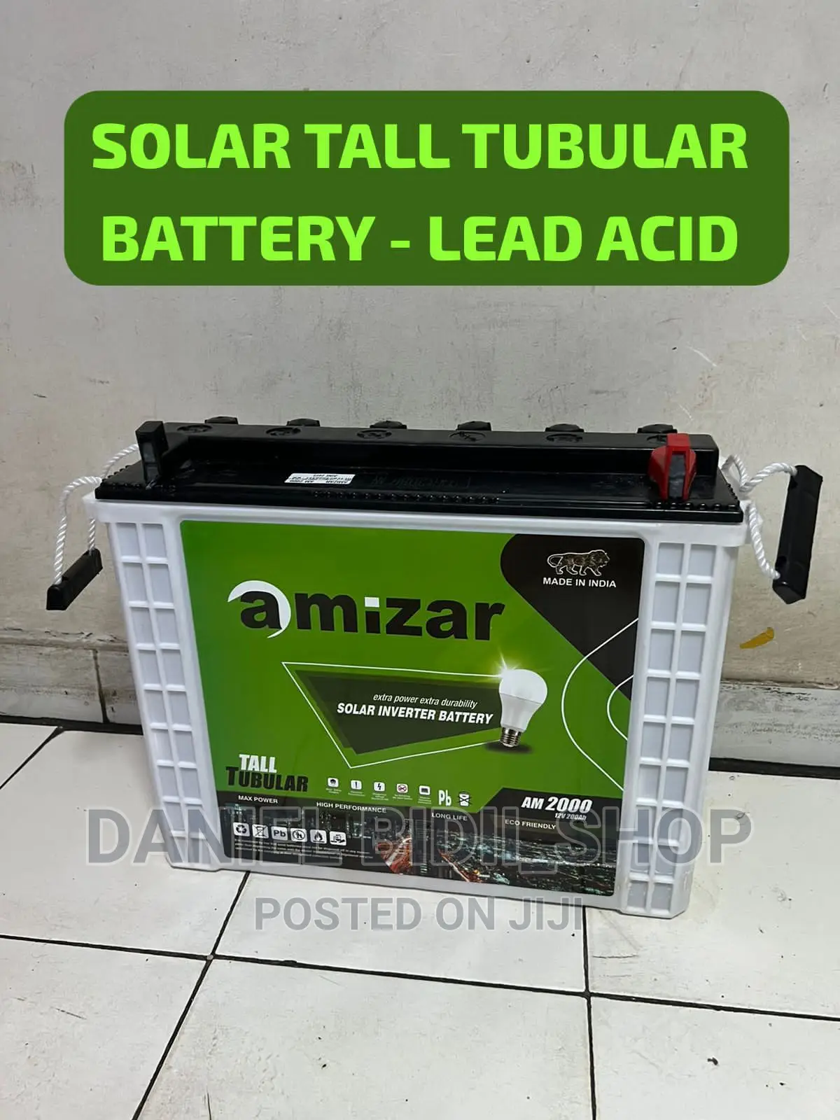 India Solar 12v200ah Tall Tubular Battery
