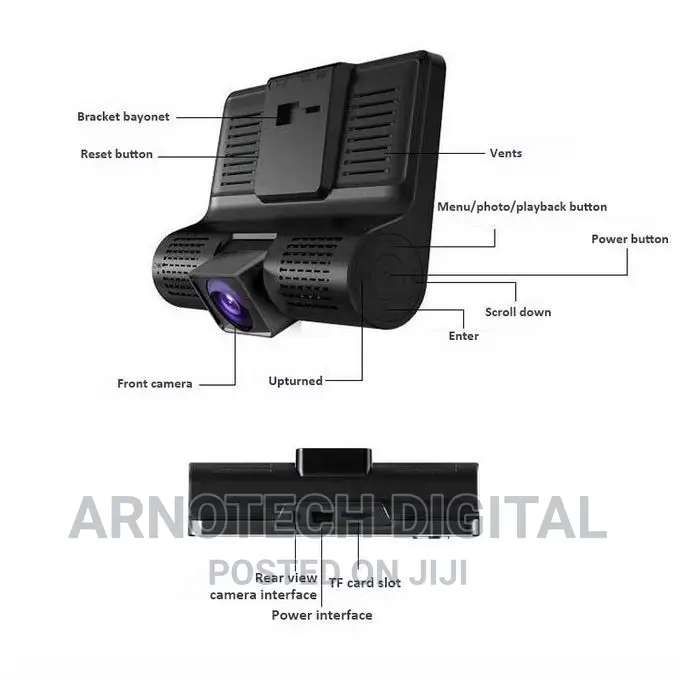 3 Camera Dashcam (Reverse,Front in-Car Camera 1080p Hd)