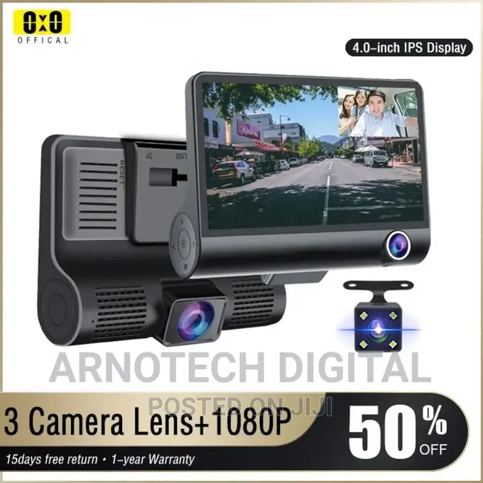 3 Camera Dashcam (Reverse,Front in-Car Camera 1080p Hd)