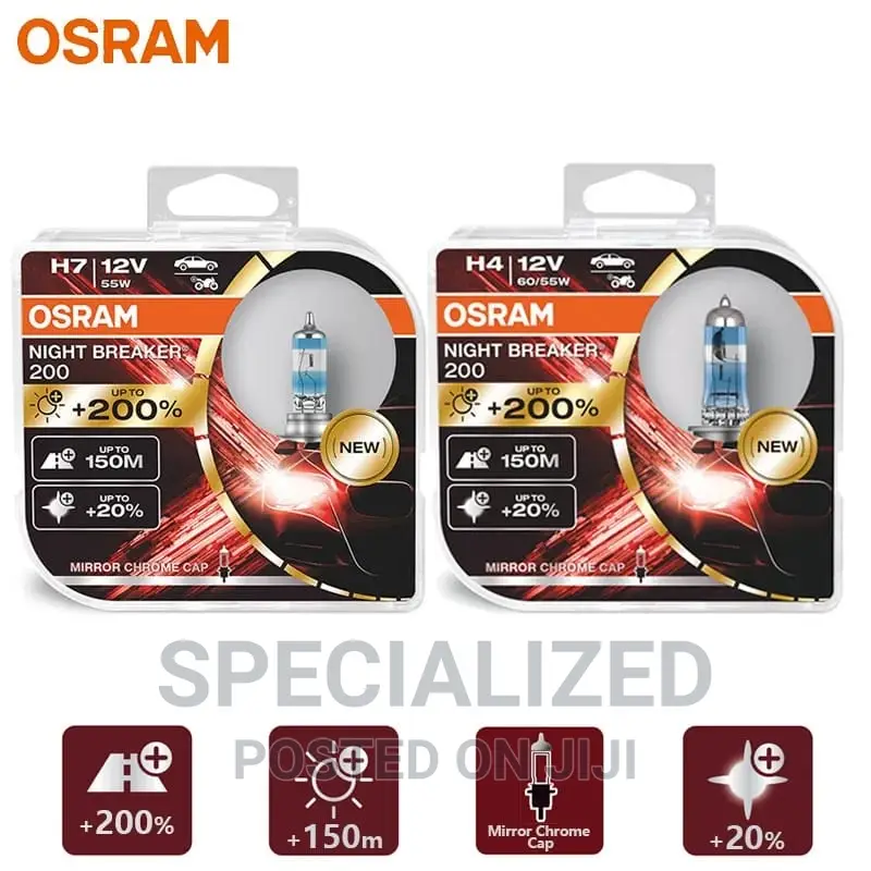 OSRAM Night Breaker 200 Car Headlight Bulbs H7 H4 H11 in Nairobi Central Vehicle Parts
