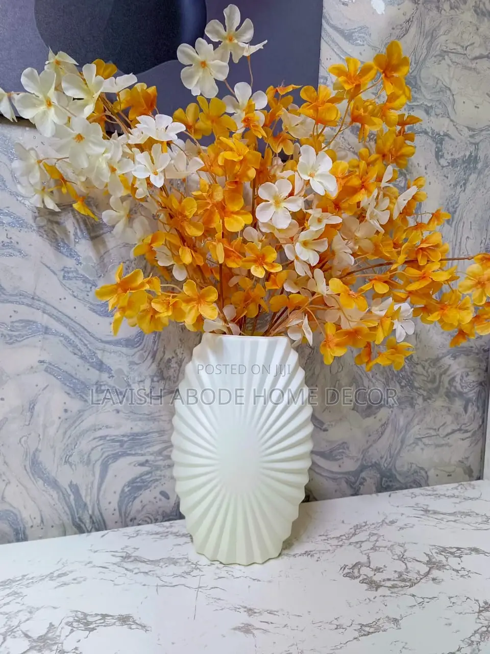 Nordic Flower Vase With Burnt Orange Flowers