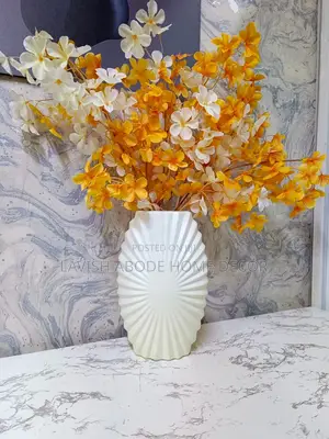 Nordic Oval Shaped Flower Vase With Cherry Flowers