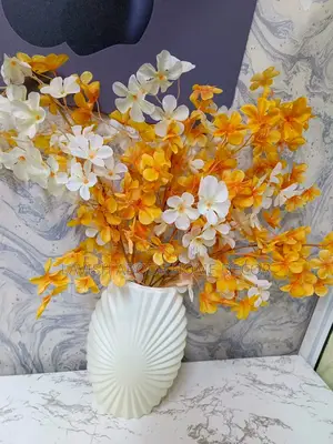 Large Abstract Flower Vase With Flowers