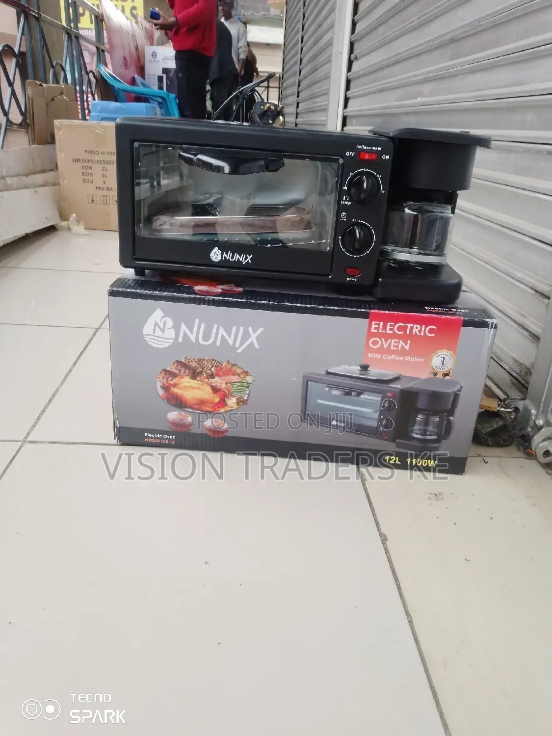 Nunix 3 in 1 Breakfast Maker; Toaster, Oven, Coffee Maker