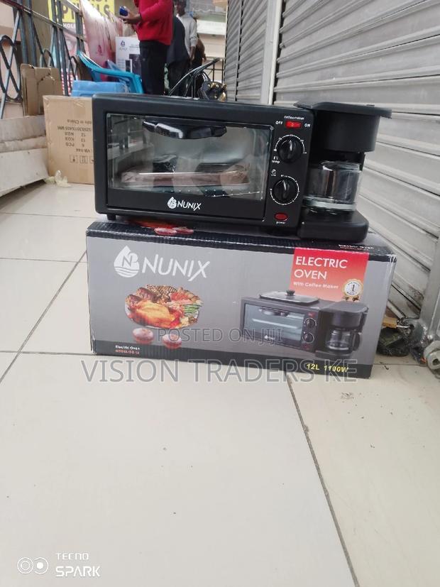 Nunix 3 in 1 Breakfast Maker; Toaster, Oven, Coffee Maker
