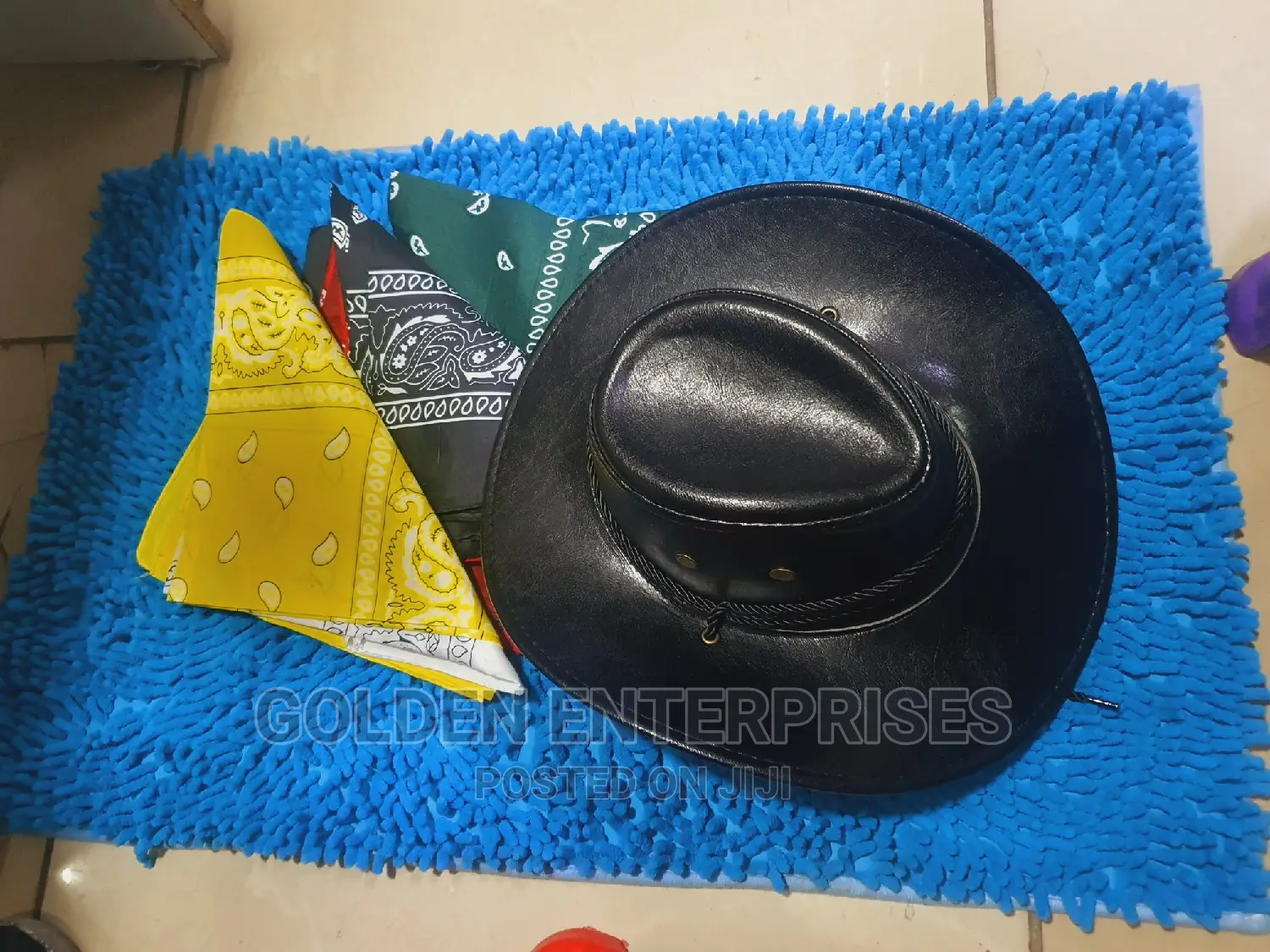 Kids Leather Cowboy Hat+Bandana(Can Be Sold Separately)