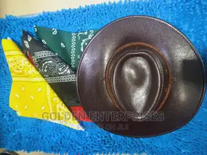 Leather Cowboy Hat + Bandana (Can Be Sold Separately )
