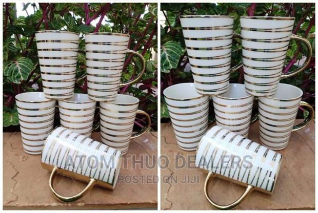 6 PCS Golden Zigzag Ceramic Mug  - main view