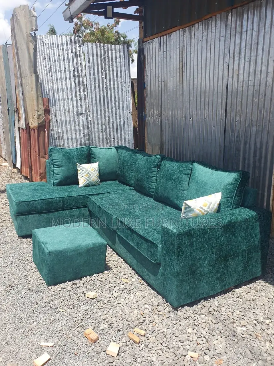 Green L Sofa