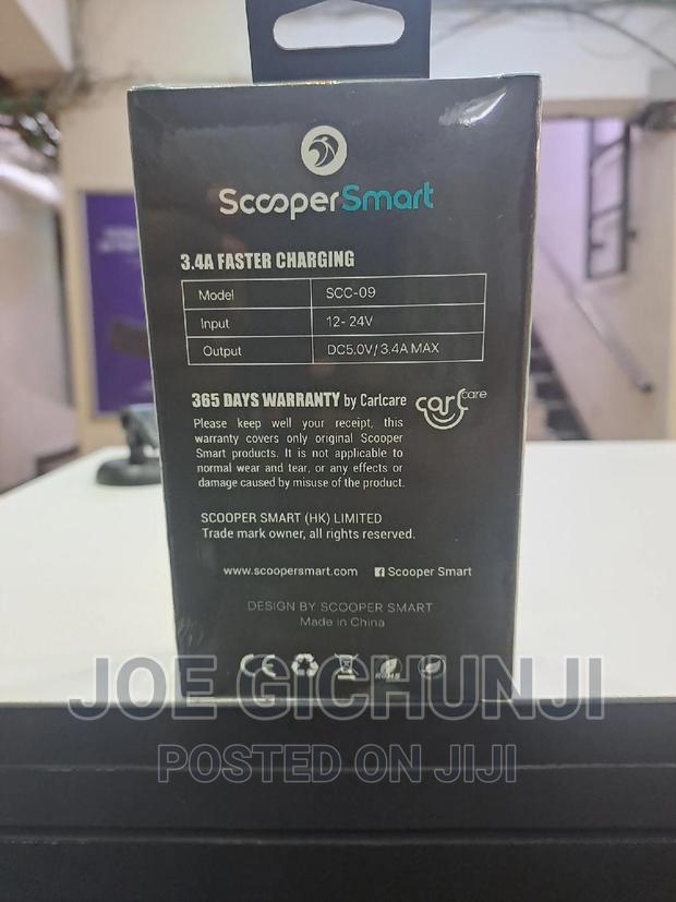 Scooper Smart 3.4A 3 USB Car Charger SCC-09 - thumbnail 2