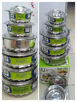 Set of 6 Simpex Hotpots Stainless Steel