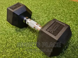 Hexagonal Rubber Coated 5kg Dumbell Pair Hex Dumbells