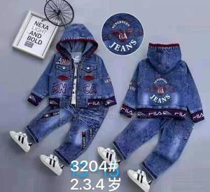 High-End Kids Two Piece Denim Set - thumbnail 2