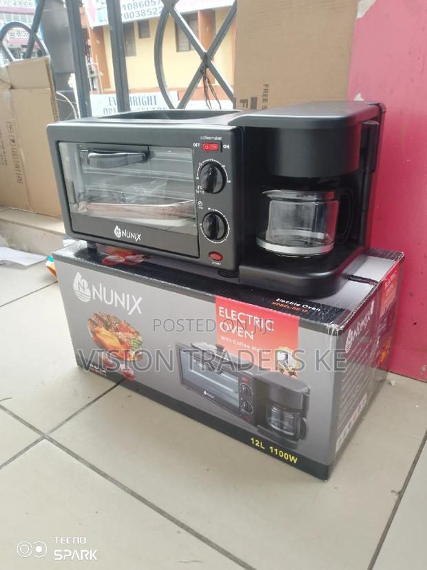 Nunix 3 in 1 Breakfast Maker:Toaster, Oven and Coffee Maker✓