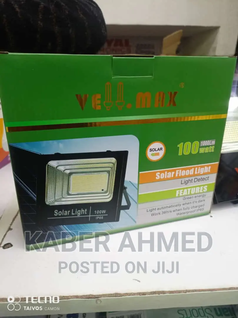 100w Solar Outdoor Vellmax Flood Lights in Nairobi Central Solar Energy, Kaber Ahmed Jiji.co.ke