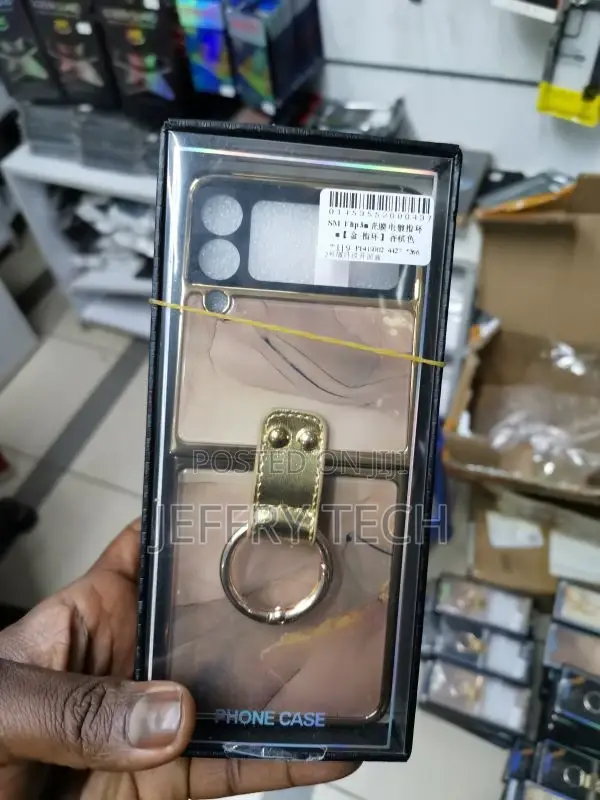 Marble Samsung Z Flip 3 Case With Ring, Tempered Glass