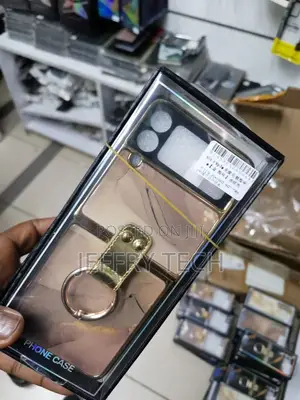 Marble Samsung Z Flip 3 Case With Ring, Tempered Glass