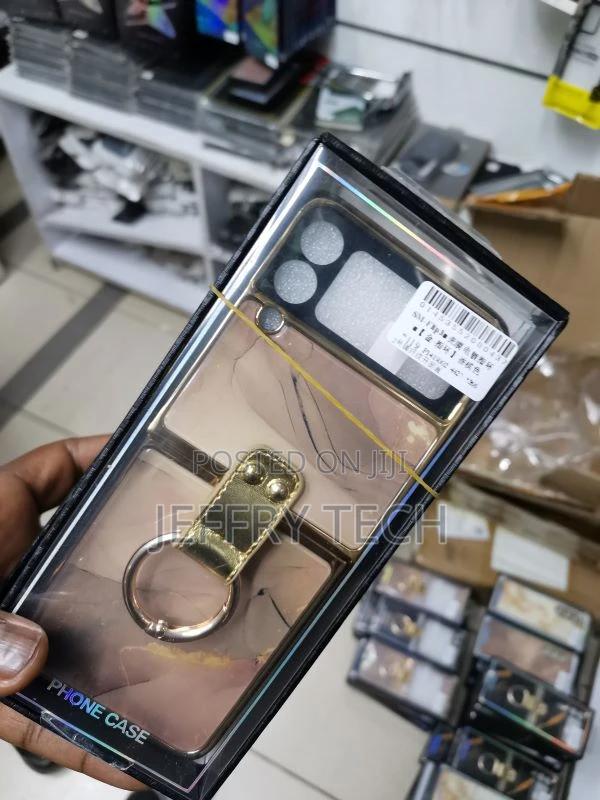 Marble Samsung Z Flip 3 Case With Ring, Tempered Glass - thumbnail 2