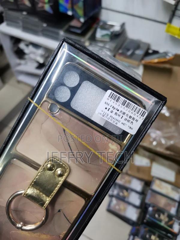 Marble Samsung Z Flip 3 Case With Ring, Tempered Glass - thumbnail 3