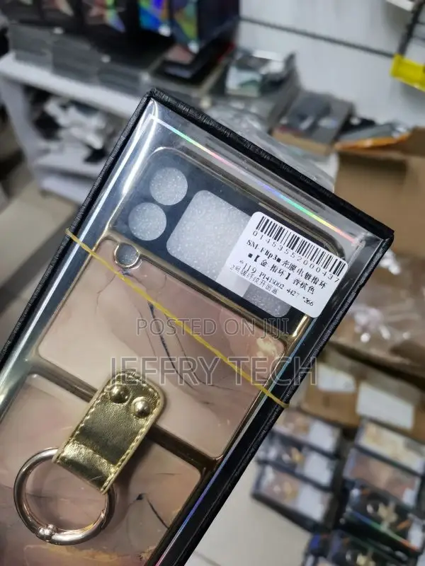 Marble Samsung Z Flip 3 Case With Ring, Tempered Glass