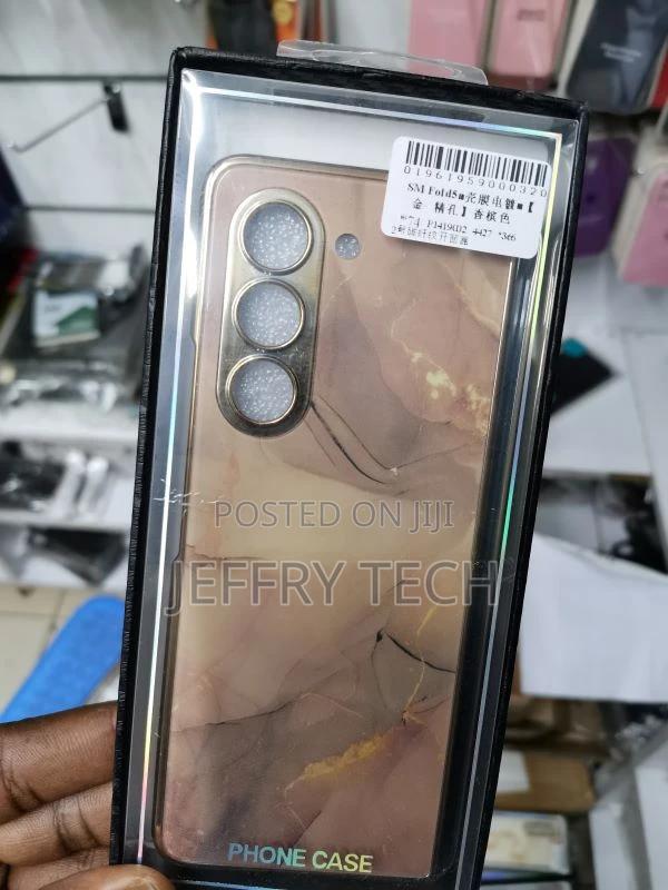 Marble Patterned Glass Case for Samsung Galaxy Z Fold 5 - main view