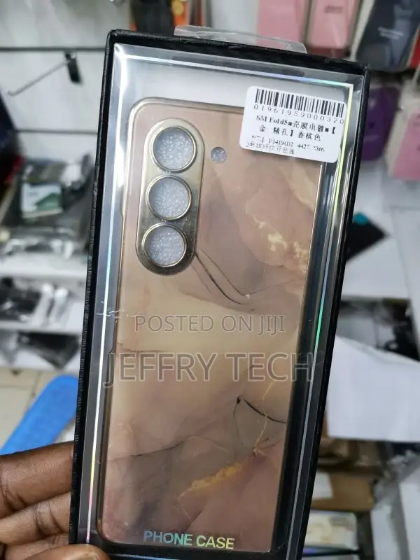 Marble Patterned Glass Case for Samsung Galaxy Z Fold 5