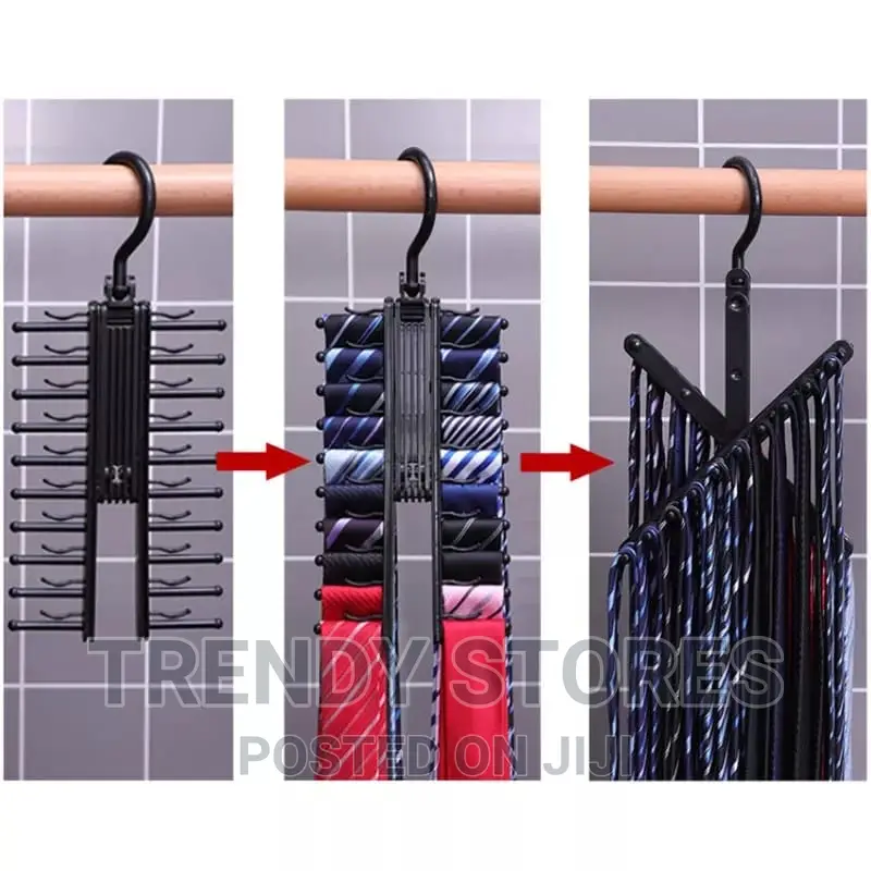 Adjustable 360 Degree Rotating 20 Bow Tie Storage Hanger