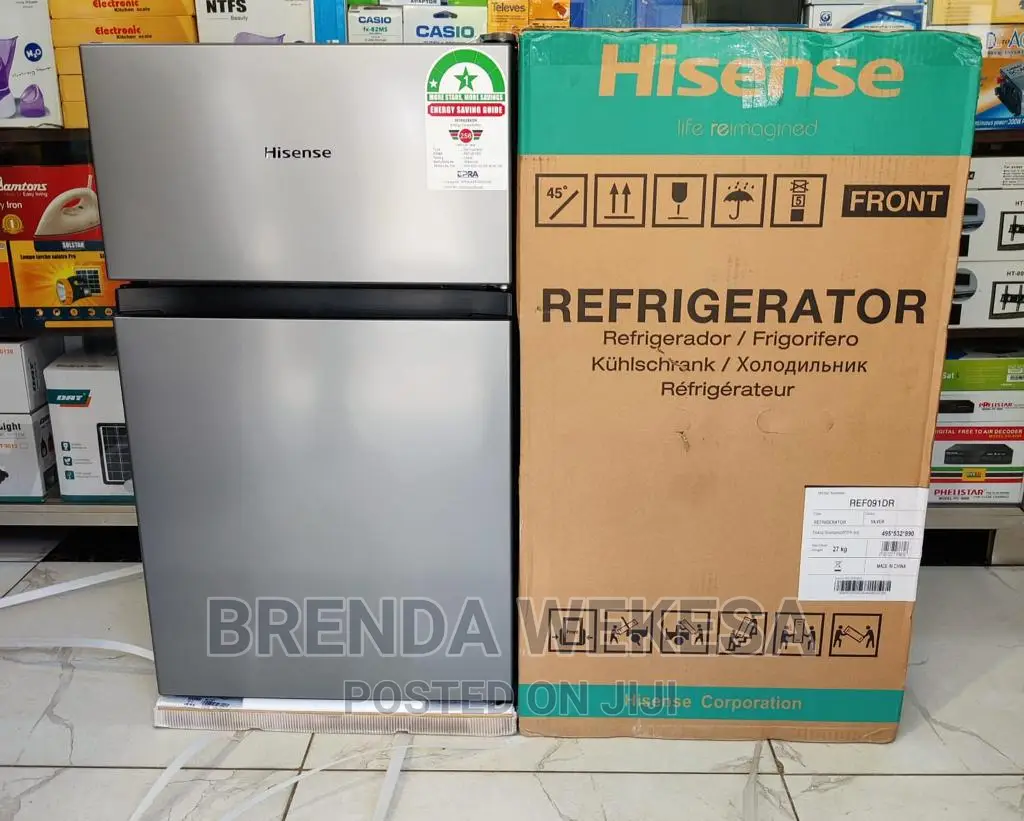 *Hisense 91litres Double Door Fridge