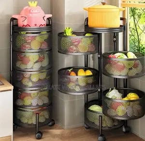 5tier Fruit/Vegetable Rotating Basket/Rack Fruit Storage