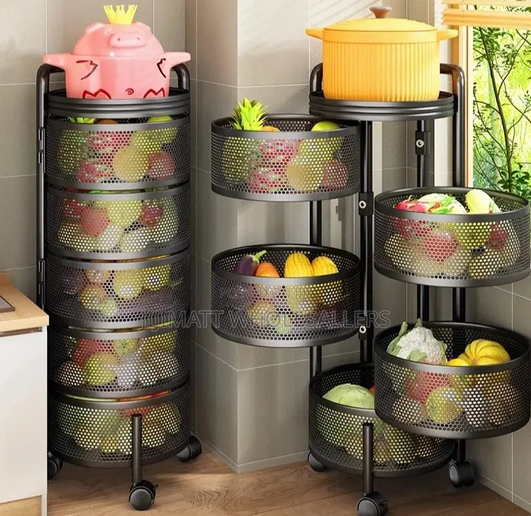 5tier Fruit/Vegetable Rotating Basket/Rack Fruit Storage