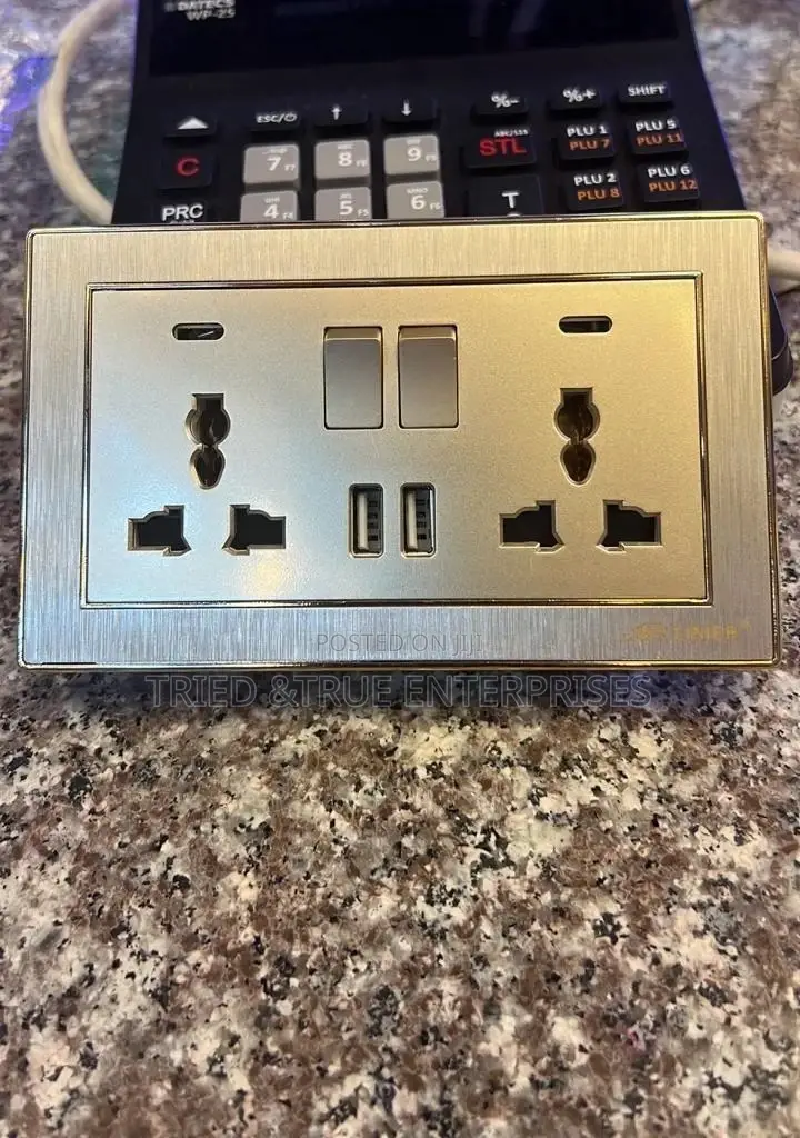 Golden/Silver USB Twin Sockets
