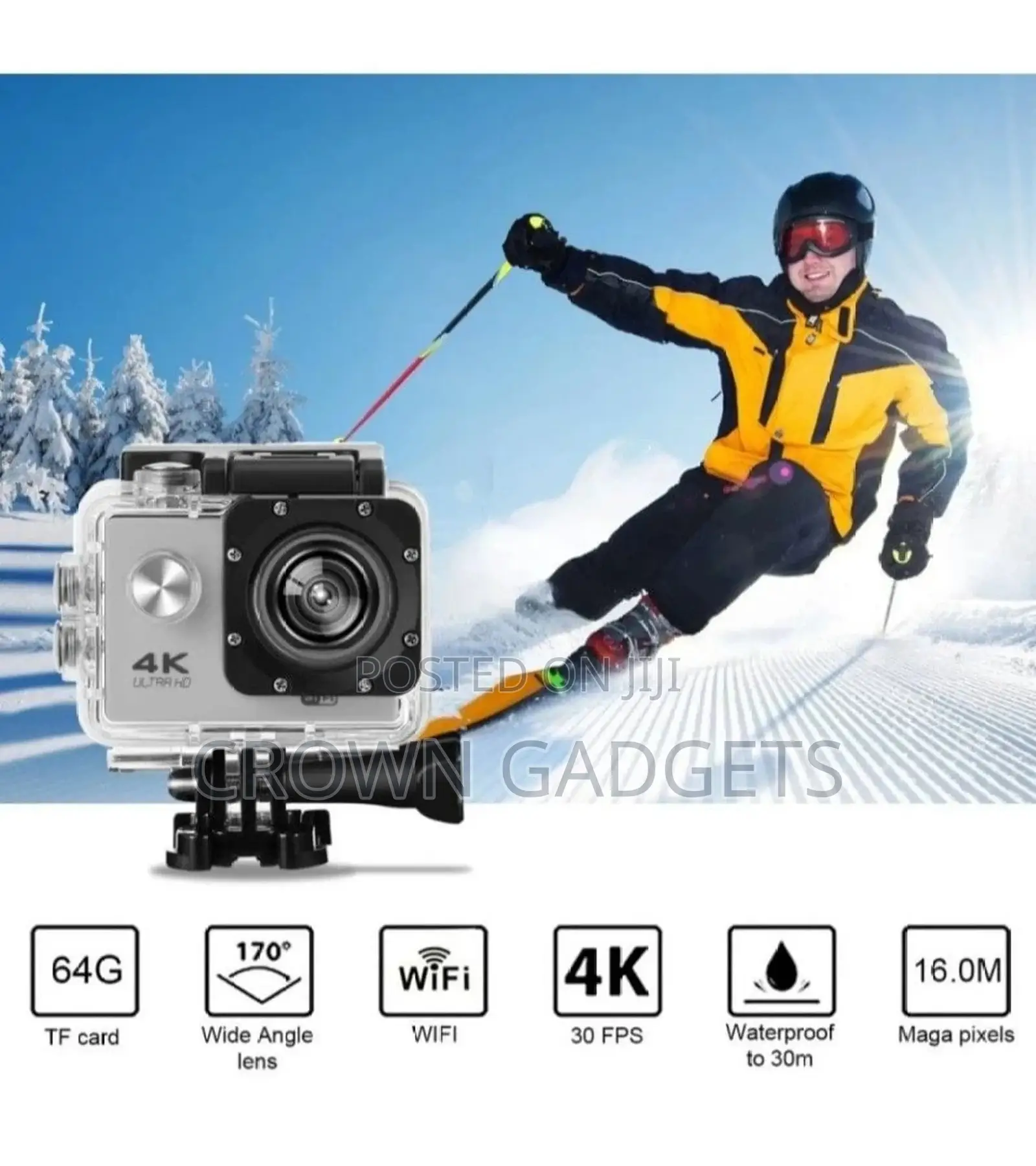 Sports Camera WIFI 30M Waterproof 24MP