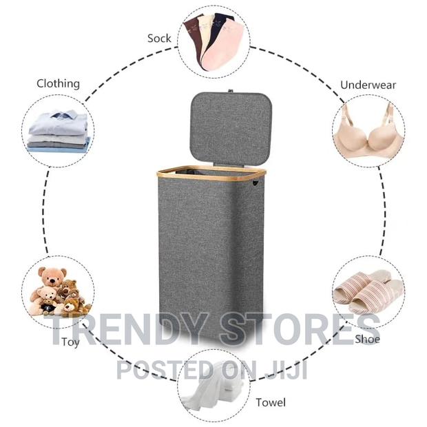 Cotton Laundry Basket With Cover - thumbnail 2