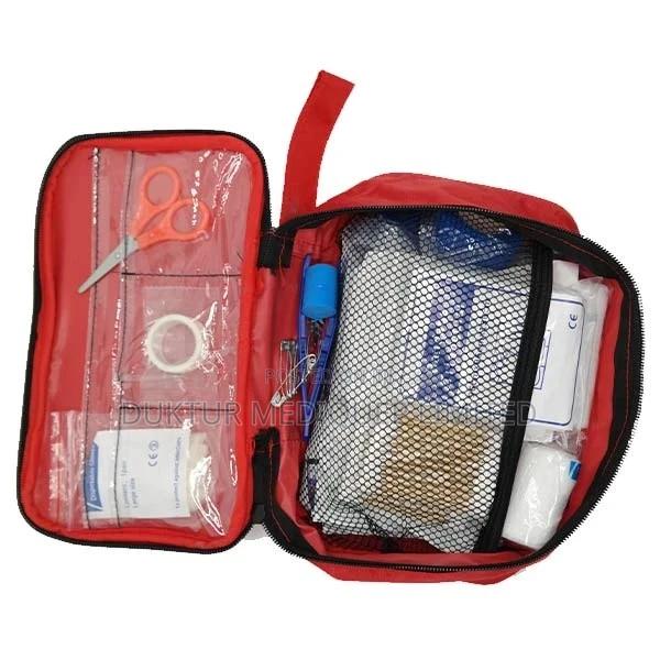 First Aid KIT Red Zip Around Fabric Pouch 5x14x22cm
