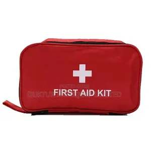 First Aid KIT Red Zip Around Fabric Pouch 5x14x22cm