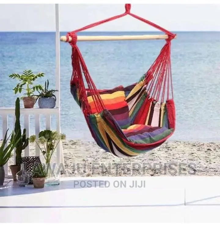 Patio Tree Hanging Hammock Seat With Wooden Bar