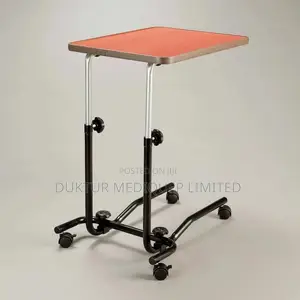Overbed Table With 4 Castors, Height Adjustable From 53-83cm
