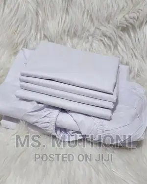 White Plain Fitted Bedsheet 2pcs Bedsheets 4pcs Pillowcases