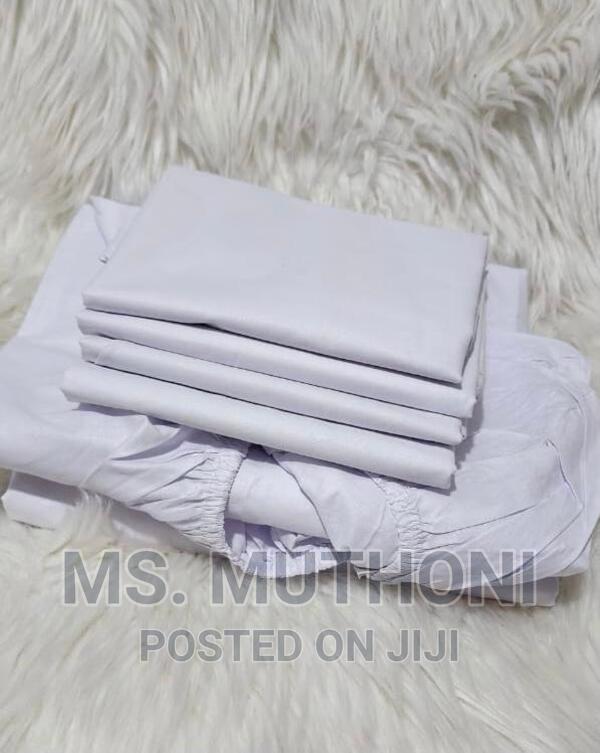 White Plain Fitted Bedsheet 2pcs Bedsheets 4pcs Pillowcases
