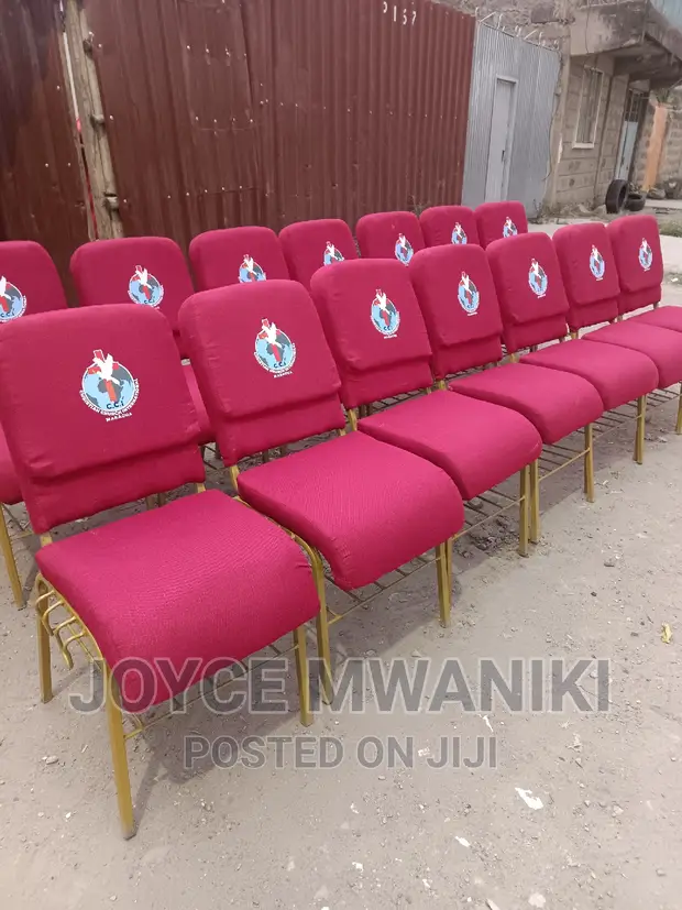 Red discount church chairs