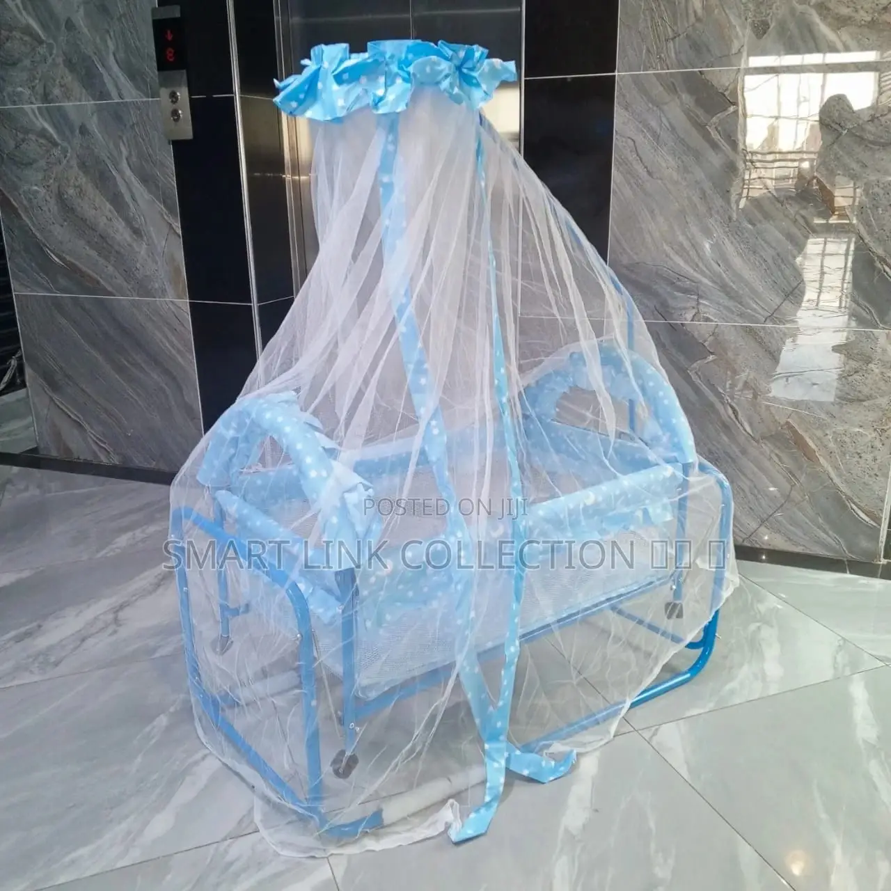Imported Portable Bed With Swing, Wheels,Net and Mattress