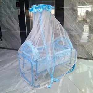 Imported Portable Bed With Swing, Wheels,Net and Mattress
