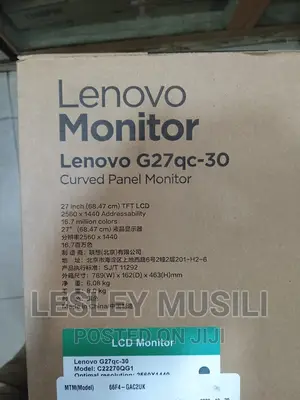 Lenovo G27qc-30 27" QHD 165hz Curved Gaming Monitor
