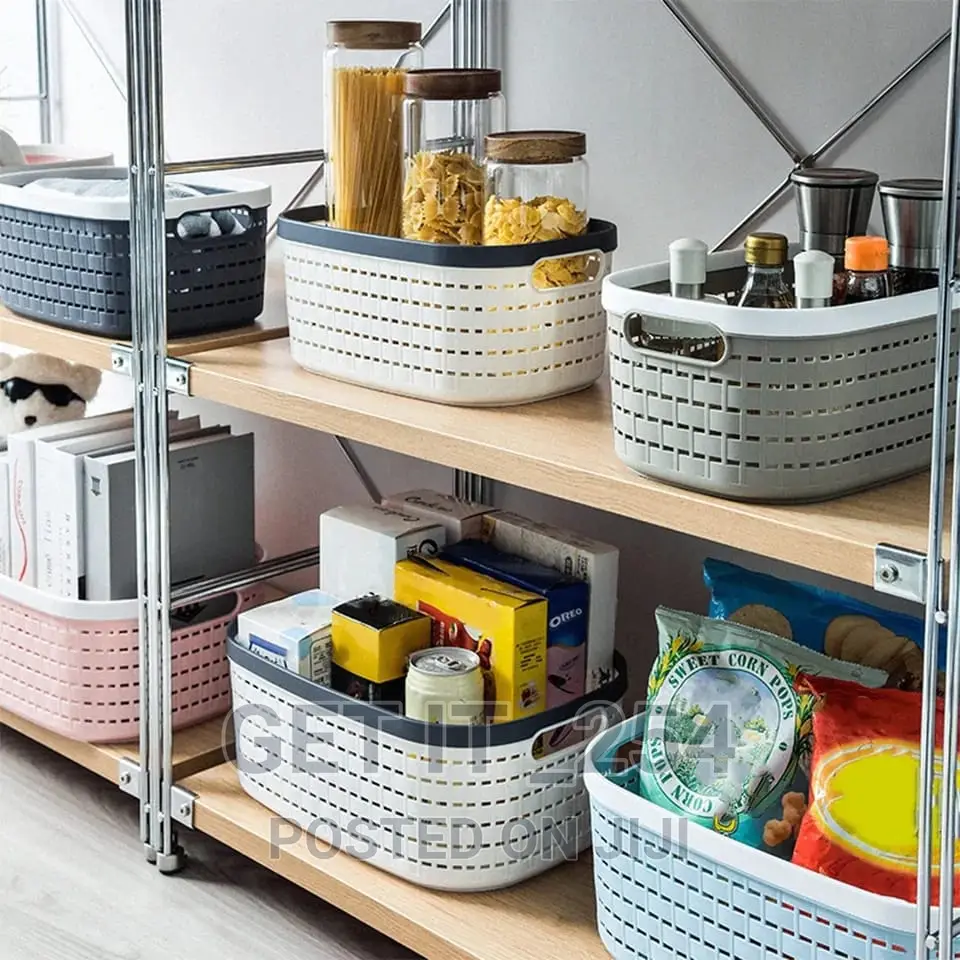 Multi-Colored Plastic Organizing Dustproof Storage Baskets