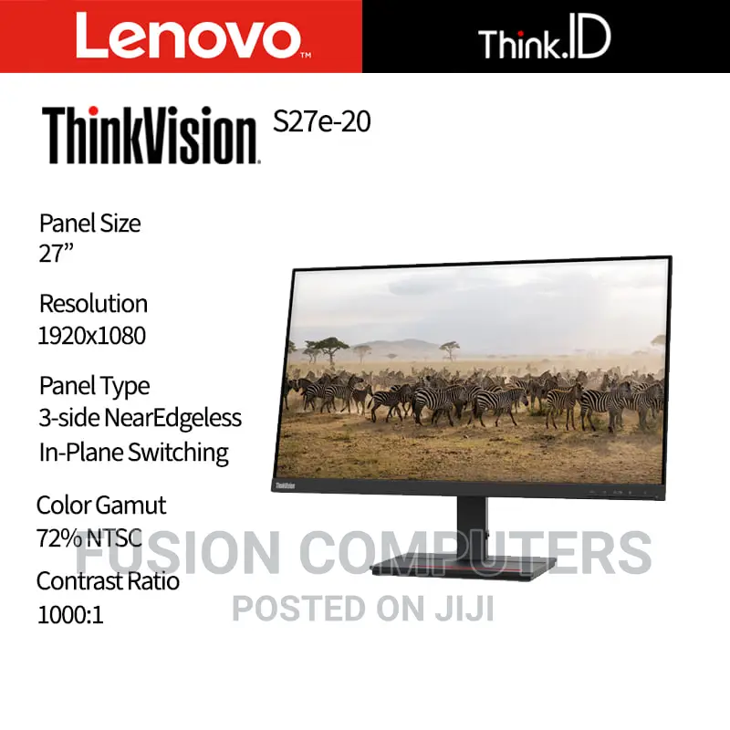 Lenovo Think Vision S27e-20 27 Inches VGA + HDMI Monitor,