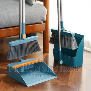 Broom and Scoop Folding Dustpan Set