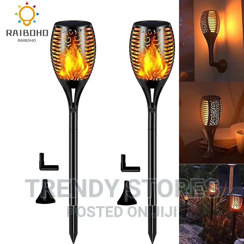 6 Pieces LED Solar Flame Lamp